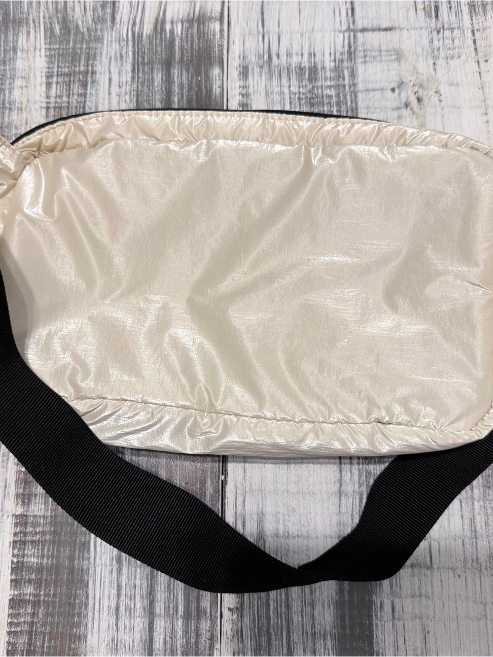 Free People Cream Quilted Belt Bag with Mesh Pocket - Picture 4 of 8